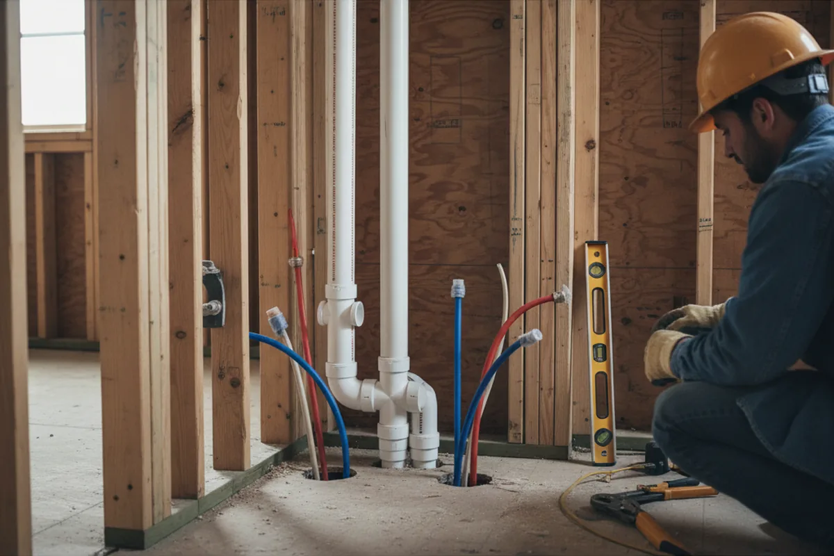 Drain and supply rough-in during Drain Cleaning in Breaux Bridge
