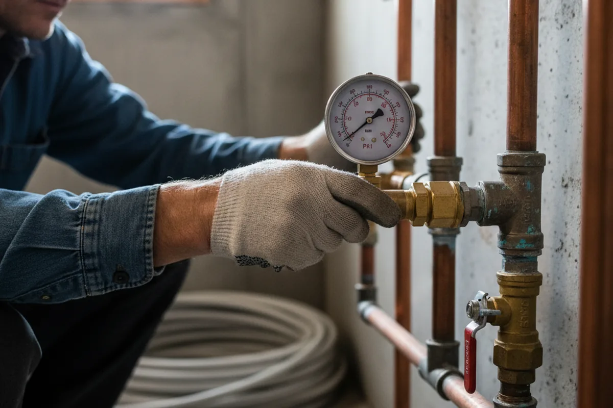 Pressure testing a repaired line during Water Line Repair in Breaux Bridge